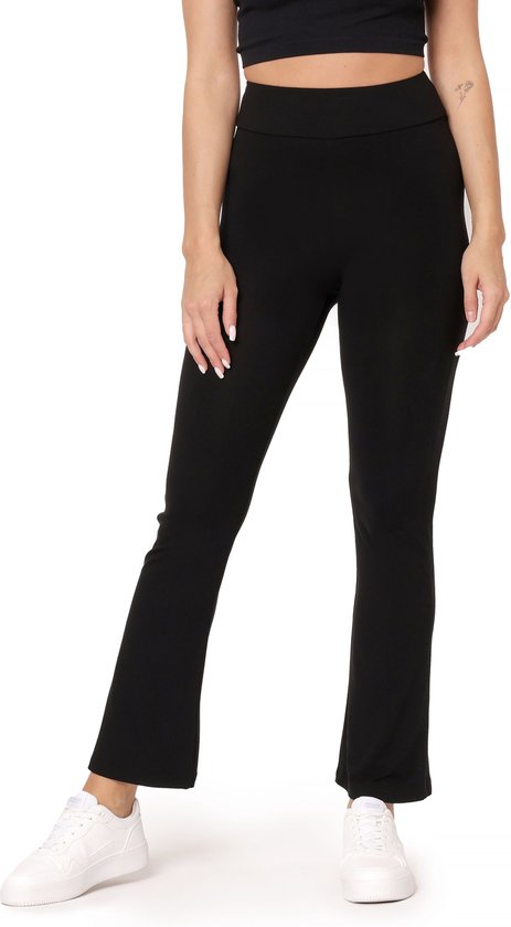 Bellivalini Dames Yogabroek - Sport - Vrijetijdsbroek - Lang - Viscose - Sportbroek - BLV-BLV50-277-YPF - Zwart - L