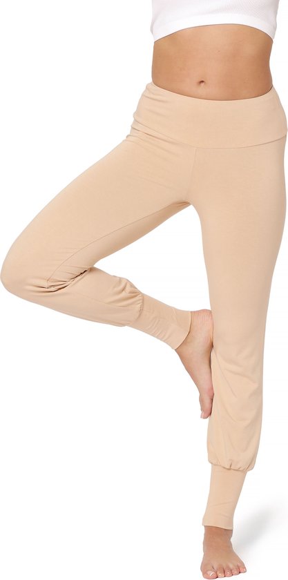 Bellivalini Dames Yogabroek - Sportbroek - Vrijetijdsbroek - Lang - Viscose - Sport - BLV-BLV50-278-YP - Zand - S