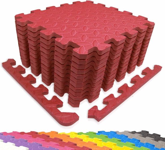 Beschermmatten puzzelmatten randstukken - verschillende kleuren - onderlegmat fitnessmat - vloerbescherming rood