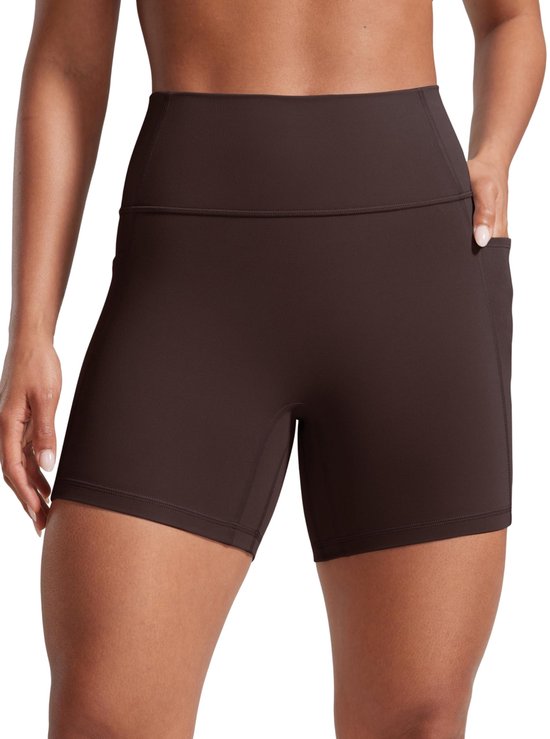 Biker Shorts met Zak - 5'' Hoog en Zonder Voornaad - Hot Fudge Brown
