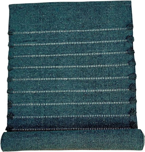 Biologisch Katoen Yogamat - Handgemaakt Tapijt - Meditatie en Fitness - Ademende Natuurlijke Stof - 61 x 182 cm