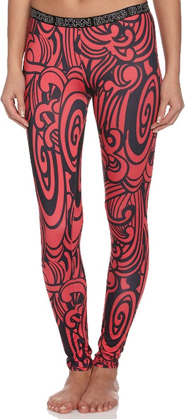 Björn Borg - Dames - Kirigami Wave Tights - Rood - Maat XS van Bjorn Borg