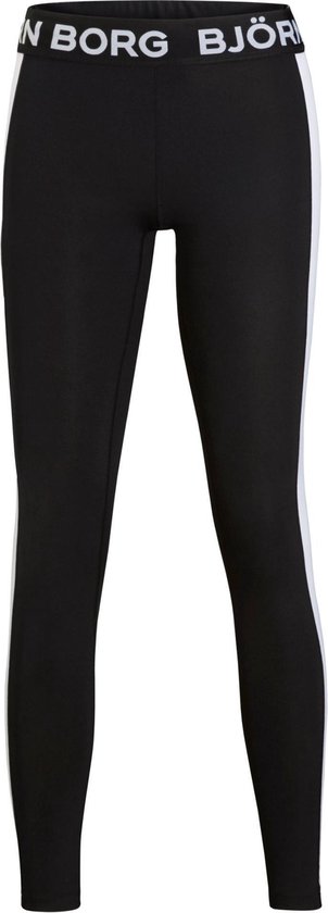 Bjorn Borg LA Stripe dames tight - performance - zwart / wit - maat L van Bjorn Borg