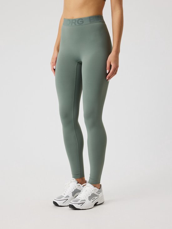 Björn Borg Lange Sportbroek Dames - Sport Tight Vrouwen - Gerecycled Polyester - Agave Groen - Maat S van Merkloos