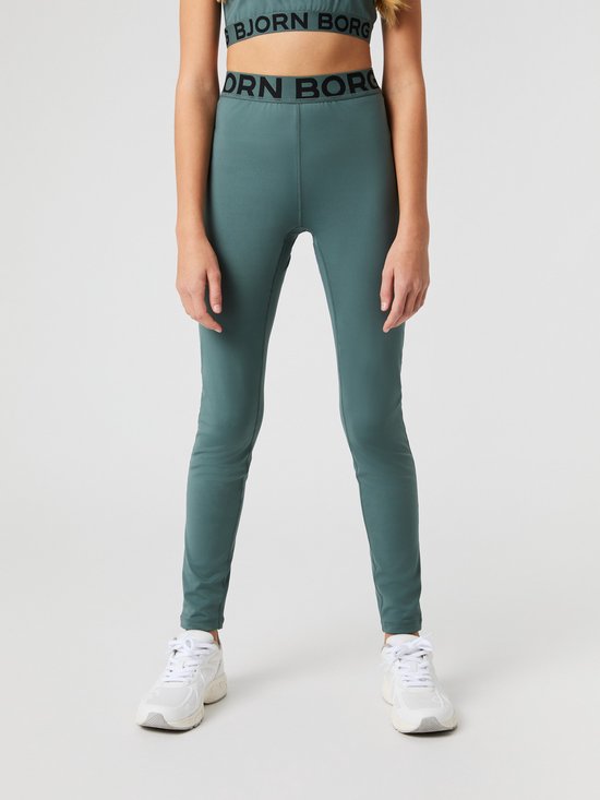 Björn Borg Sportlegging Kinderen Tight Meisjes - Groen - Gerecycled Polyester - Maat 170 van Merkloos