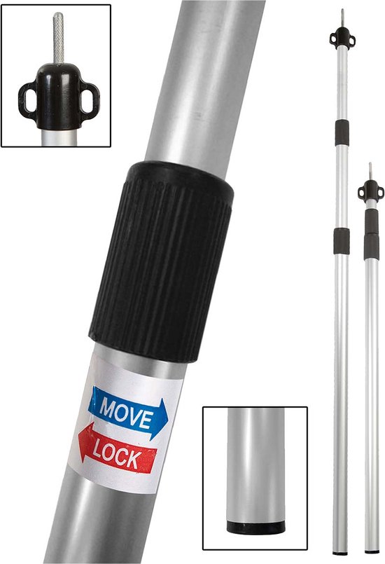 Bo-Camp Spanstok luifel - Telescopisch - 3-delig - 102-260 cm van Bo-Camp