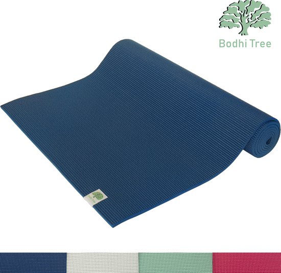 Bodhi Tree® Yogamat 6mm - 183x61cm - Studio Yoga Mat Extra Dik - Anti slip Yogamatten met Draagriem - Fitness Mat Sportmat - Blauw Donkerblauw van Bodhi Tree®