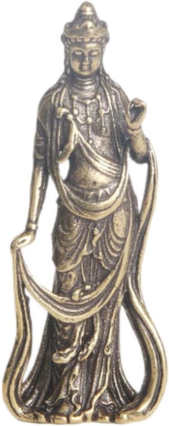 Bodhisattva Beeld - Meditatie Figuur - Spirituele Decoratie - Traditioneel Oosters - 20x25x20 mm - Goud