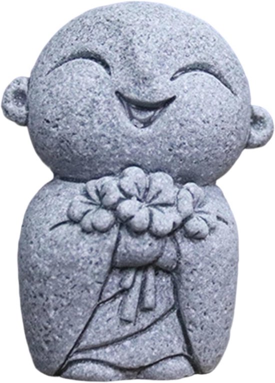 Boeddha Beeldje - Monnik Ornament - Zen Decoratie - Handgesneden Zandsteen - 7x5x7 cm - Niet gespecificeerd
