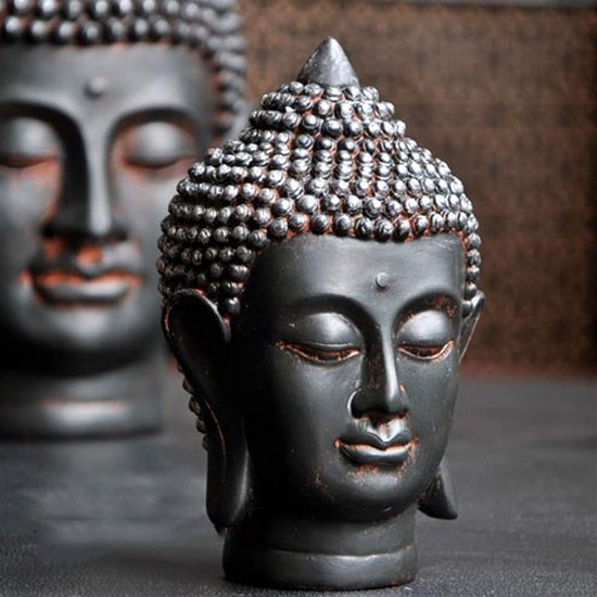Boeddha Beeldje - Zen Ornament - Huisdecoratie - Positieve Energie - 17x15x25cm - Oud Hars