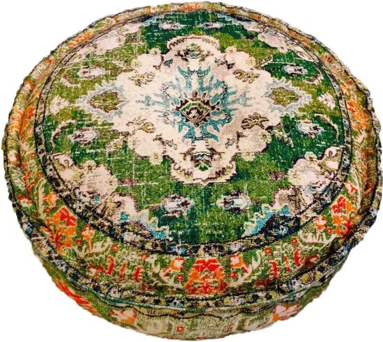 Bohemian Yoga Decor Vloerkussenhoes - 60 x 20 cm - Ronde meditatiekussenhoes - Bedrukte katoenen kruk van Calmzy