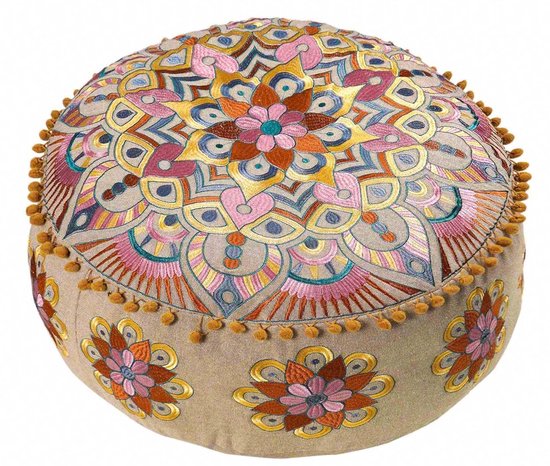 Boho chic vloerkussen - veelzijdig en handgemaakt - 1 stuk - kleurrijk van Merkloos