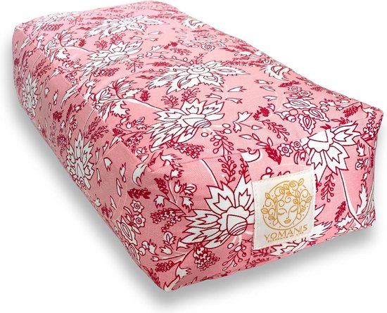 Bolster Kussen 40x18x10cm voor Yoga en Meditatie, Katoen gevuld, stevig en stabiel, Sociaal &Fair Natuurlijk & Bio Cotton Oeko Tex gecertificeerd. Ideaal voor yoga onderweg van Lotuscrafts