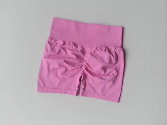 BoostMe Gym Short - Maat L - Roze - Pink - Seamless Sport Short Dames – Scrunch – High Waist Short Legging – Fitness & Yoga