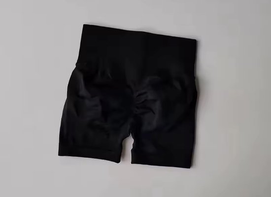 BoostMe Gym Short - Maat S - Zwart - Black - Seamless Sport Short Dames – Scrunch – High Waist Short Legging – Fitness & Yoga van Merkloos