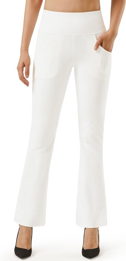 Bootcut Yoga Pants voor Dames met Zakken - Hoge Taille Sportbroek voor Workout en Casual Gebruik, Tummy Control en Comfortabele Pasvorm