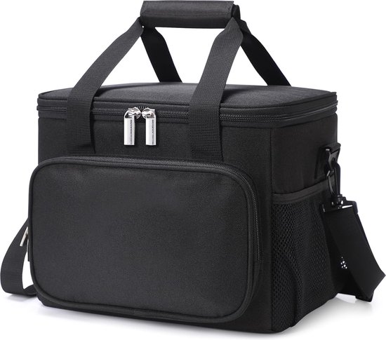 BOTC Lunchtas - Koelrugtas - Picknicktas - 10L - 27x18x20cm - Lunchtas voor Dames en Heren - Maat L - Zwart van BOTC