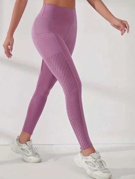 Breathable Pocket Legging - Dames - Sportbroek - Sportlegging - Mesh panelen - Ademend - met zakken - Comfortabel - Lichtroze - Pink - Roze van Lapasa