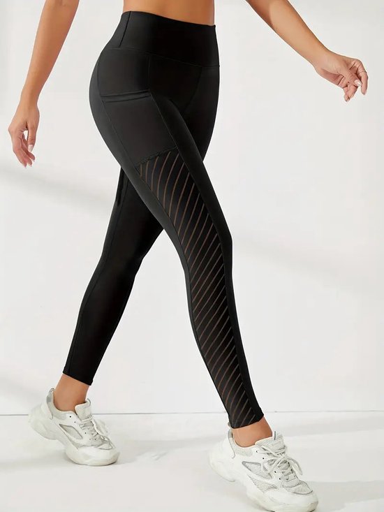 Breathable Pocket Legging - Dames - Sportbroek - Sportlegging - Mesh Panelen - Ademend - met zakken - Comfortabel - Zwart - Black van Love Generation