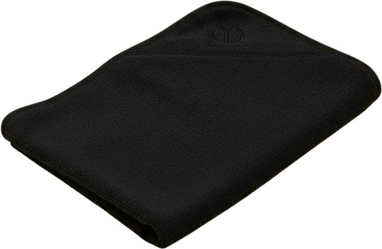 Cabau – Bloom Towel – Black – Zachte Sporthanddoek van 100% Katoen – Sneldrogend & Absorberend met Ritsvakje – Voor Yoga, Pilates & Elke Workout – 80x40 cm