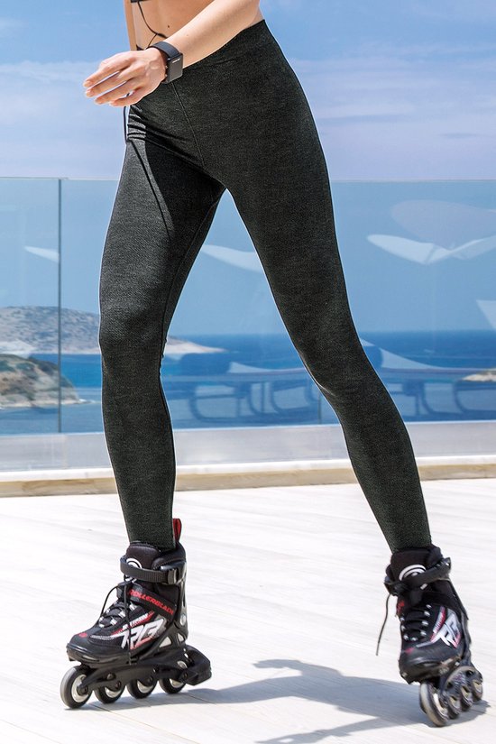 Camouflage Sportlegging Mila | Fitness Legging | Yoga Legging | Zacht materiaal (S-214) -SALE- Maat M - GRIJS MELANGE van CAM
