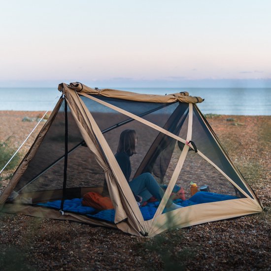 CanvasCamp Mouflon - Pop-up Koepeltent - 3 Personen - Eenvoudig Opzetten - Waterdicht van CanvasCamp