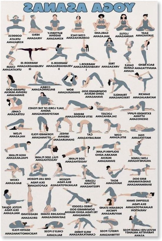 Canvasprints Yoga - Wanddecoratie Schilderij - Woonkamer Inrichten - Moderne Grafische Ontwerpen - 20x30 cm - Meerdere Kleuren