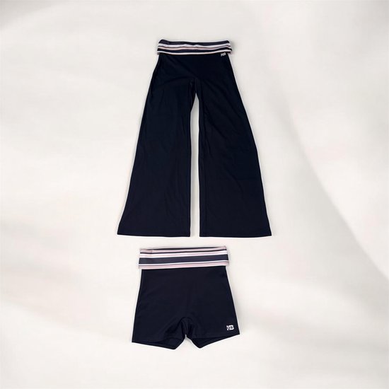Capri-broek met omslagbare tailleband en streep/ Capri long Pants with turn-up waistband Stripe