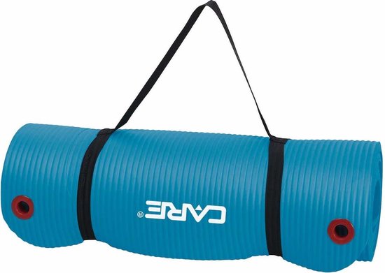 Care Fitness Yogamat Blauw - 183 X 61 X 1,5 Cm - Ophangbaar en Oprolbaar van Care Fitness