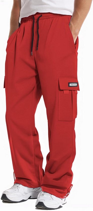 Cargo Joggingbroek Heren Losse Pasvorm Met Trekkoord en Zakken