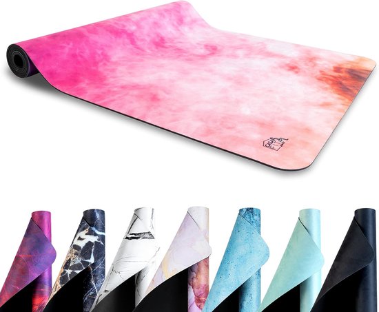 Casafit Fitness- & yogamat - 183 x 68 cm - Roze/rook illusie van Merkloos