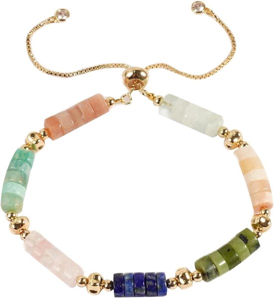 Chakra Kristal Armband - Geweven Kristallen - Yoga Meditatie - Handgemaakt Ontwerp - 10 x 8 x 2 cm - Multicolor