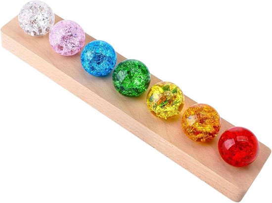 Chakra Kristallen Bollen - Decoratieve Ballen - Meditatie en Ontspanning - IJskristal Ontwerp - 7 stuks - Multicolor