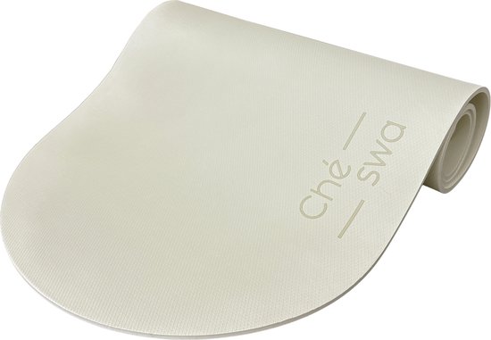 Chéswa Yoga Mat – Premium TPE 8mm – Anti-Slip – Uniek Half Moon Design – Geurloos & Slijtvast – Inclusief Draagriem - Desert Pearl van Merkloos