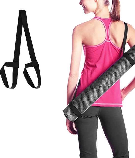 CHPN - Draagriem voor Yogamat - Draagriem - Yogamat riem - Geschikt voor alle maten - Zwart - Drager voor yogamatje - Handige houder voor jouw matje van Merkloos