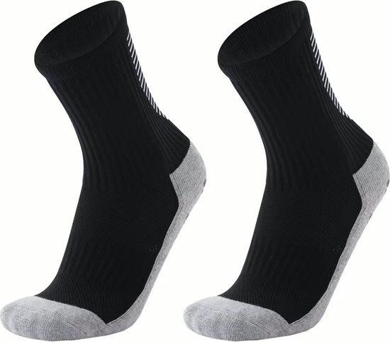 CHPN - Gripsokken - Anti-slip sokken - Sportsokken - Zwart/grijs - 1 paar - Sport sokken - Ondersteunende sokken - Maat 39/45 van Merkloos