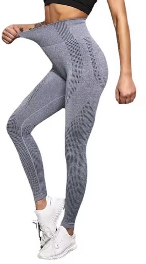 CHPN - Sportlegging met hoge taille - Sportbroek - Gymlegging - Small (valt klein) - Sportbroek - Sportoutfit - Grijze legging - Grijs van Merkloos