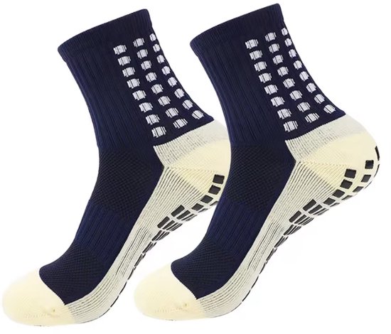 CHPN - Sportsokken met Grip - Gripsokken - Anti-slip sokken - Sportsokken - Anti-slipsokken - Donkerblauw - 1 paar - Sport sokken - Ondersteunende sokken - Maat 39/45 van Merkloos