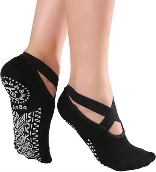 CHPN - Yoga Sokken - 1 paar - Anti-slip - Sportsokken - Dames - Zwart - Pilates sokken - Balletsokken - Fitness sokken - Yogasok - Danssokken - Maat 36/40 van CHPN