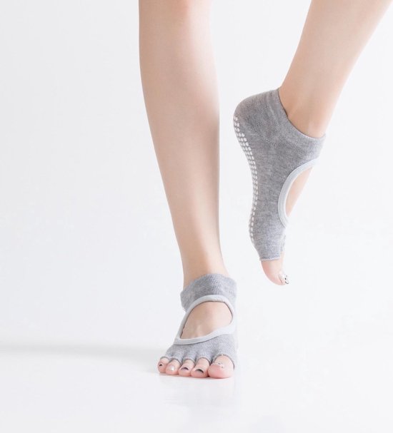 CHPN - Yogasokken - Sportsokken - Yoga - Antislip - Grijze sokken - Elastische sokken - Sokken - Yogasok - Teensokken - Danssokken - 36-40 van CHPN