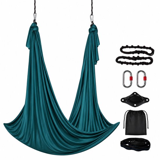 CINKYoga Hangmat – Aerial Yoga Swing Set – Inclusief Ophangset – Fitness & Stretch – Max 1000kg – Thuis & Studio van Merkloos