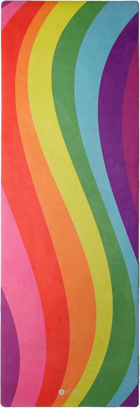 Combo Yogamat - 2-in-1 Mat en Handdoek - Ideaal voor Hot Yoga - 1 stuk - Regenboog - Eco Luxe - 3,5 mm van Merkloos