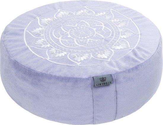 Comfortabel vloerkussen voor meditatie - traditioneel Tibetaans design - grote fluwelen hoes - premium kwaliteit - volwassenen yogaboekweitversterker van WellToBe