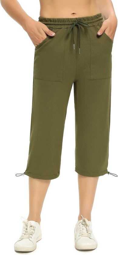 Comfortabele 3/4 Capri Broek voor Dames - Katoen Zomer Joggingbroek met Zakken