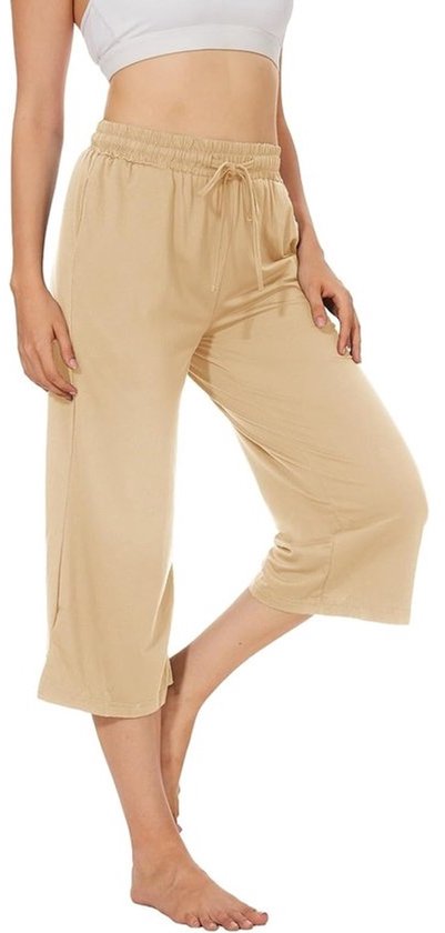 Comfortabele 3/4 sportbroek voor dames met zakken, hoge taille en lichtgewicht design - yoga en vrije tijd