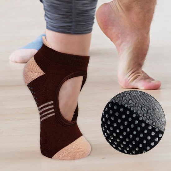 Comfortabele antislip yogasokken voor dames - 4 paар