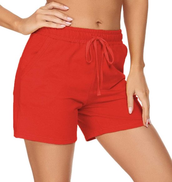Comfortabele Dames Korte Broek 12,7 cm met Zakken - Jersey Katoen voor Yoga, Lounge & Actief