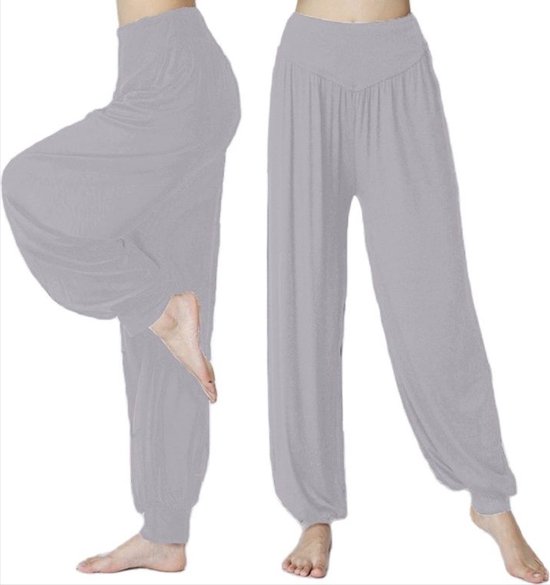 *** Comfortabele Harembroek - Harem palts - Yogabroek - Losse broek - Chillbroek - Harem - Grijs - XXL - Chillpants - Yoga - van Heble® *** van Heble®