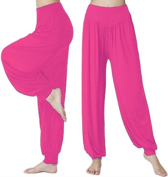 *** Comfortabele Harembroek - Harem palts - Yogabroek - Losse broek - Chillbroek - Harem - Roze - XXL - Chillpants - Yoga - van Heble® *** van Heble®