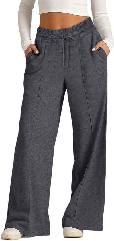 Comfortabele sportbroek voor dames met rechte pijpen en zakken